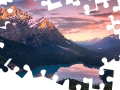 Park Narodowy Banff, Kanada, Jezioro, Peyto Lake, Chmury, Od