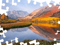 Region, Jesień, Eastern Sierra, Góry, Kalifornia, Stany Zj