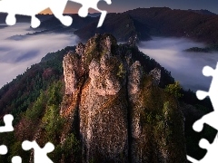 Góry, Mgła, Roślinność, Skały