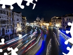 Kanał, Światła, Włochy, Canal Grande, Wenecja, Bazylika 
