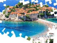 Domy, Miejscowość, Gmina Budva, Czarnogóra, Plaża, Sveti
