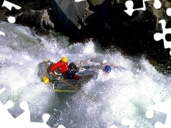 wiosła , rzeka, Rafting, ponton, spływ