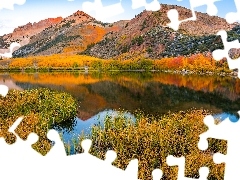 Eastern Sierra, Góry, North Lake, Drzewa, Jezioro, Kaliforn