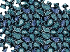 Niebiesko-zielone, Tekstura, Ornament, Wzory