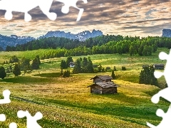 Łąki, Góry Sassolungo, Płaskowyż, Chmury, Seiser Alm, D