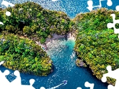 Zadrzewiona, Morze, Prowincja Krabi, Zatoka, Z lotu ptaka, Wyspa Lao Rakhing, Tajlandia