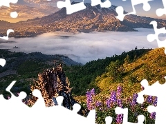 Mount St Helens, Łubin, Stany Zjednoczone, Mgła, Stan Waszyngton, Wulkan, Góry Kaskadowe, Chmury