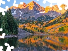 Jezioro Maroon Lake, Góry Skaliste, Stan Kolorado, Stany Zj