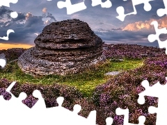 Over Owler Tor, Skała, Anglia, Formacja skalna, Wrzosowisko, Wzgórze, Park Narodowy Peak District, Wrzosy