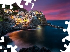 Skały, Domy, Zatoczka, Miejscowość Manarola, Gmina Riomag
