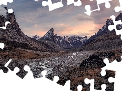 Rzeka, Park Narodowy Auyuittuq, Kanada, Przełęcz, Nunavut,