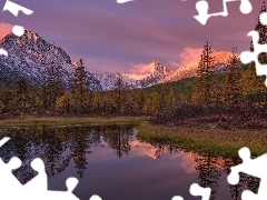 Jack London, Drzewa, Rosja, Odbicie, Magadan, Jezioro, Góry