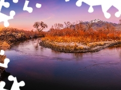 Rzeka, Góry, Drzewa, Eastern Sierra, Rośliny, Stany Zjedno