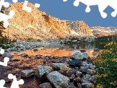 Medicine Bow Range, Góry, Drzewa, Kamienie, Wyoming, Stany