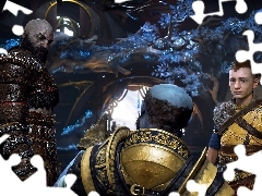 Gra, Kratos, Atreus, God of War Ragnarok