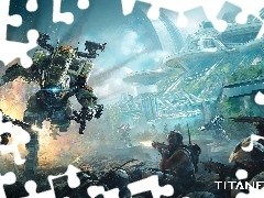 Żołnierze, Gra, Broń, Walka, Roboty, Titanfall 2