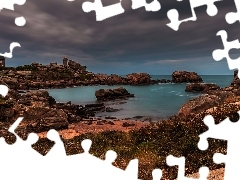 Morze, Dom, Kamienie, Perros-Guirec, Skały, Wybrzeże, Lata