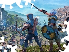 Łuk, The Settlers, Miecz, Wojownicy, Gra, Tarcza, Topory