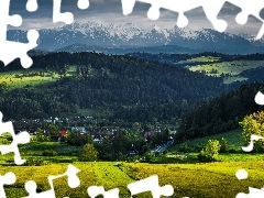 Zalesione, Tatry, Domy, Pieniny, Góry, Wzgórza, Polska
