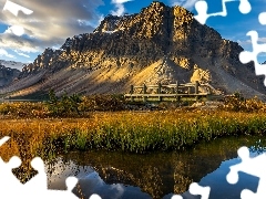 Góra, Góry, Crowfoot Mountain, Jezioro, Park Narodowy Banf