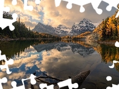 Sunburst Lake, Jezioro, Góry, Canadian Rockies, Kolumbia Br