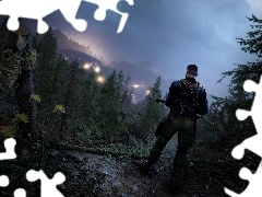 Zamglone, Snajper, Gra, Las, Mężczyzna, Góry, Sniper Elite 5