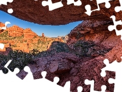 Sedona, Stany Zjednoczone, Czerwone, Krzewy, Skały, Arizona