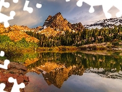 Skały, Góra, Jezioro, Utah, Lake Blanche, Góry, Sundial P