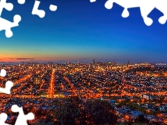 San Francisco, Noc, Panorama, Miasto