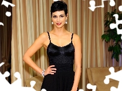 Kolczyki, Bransoleta, Czarna, Sukienka, Morena Baccarin