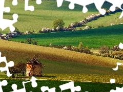 Drzewa, Wiatrak, Morawy Południowe, Pola, Czechy