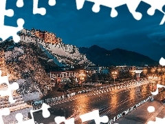 Ulica, Wzgórze, Tybet, Chiny, Lhasa, Pałac Potala