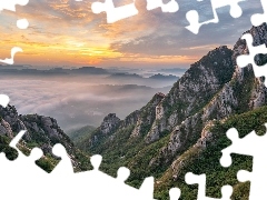 Lasy, Góry, Skały, Słoneczne światło, Prowincja Jeolla