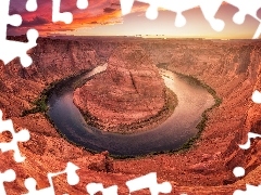 Horseshoe Bend, Kanion, Rzeka, Arizona, Kolorado River, Park