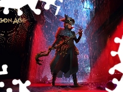 Dragon Age 4, Gra, Postać, Broń, Czerwone, Światło, Domy