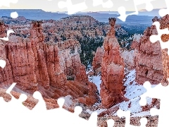 Drzewa, Góry, Utah, Stany Zjednoczone, Park Narodowy Bryce