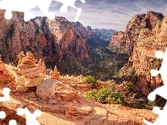 Skały, Kanion, Utah, Zion Canyon, Góry, Park Narodowy Zion, Stany Zjednoczone