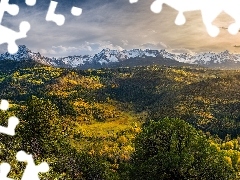 Góry, Stany Zjednoczone, Lasy, Drzewa, San Juan Mountains, 