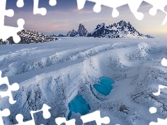 Góry, El Chalten, Patagonia, Zima, Chile