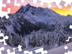 Mount Shuksan, Zima, OśnieĹźone, Las, ZachĂłd słoÄ