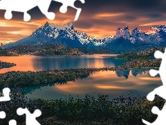 GĂłry, Jeziora, Cordillera del Paine, ZachĂłd sĹoĹ