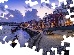 Domy, Rzeka Duero, Porto, Portugalia, Miasto, NabrzeĹźe