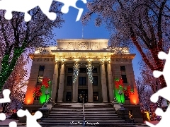 Prescott, Dom, OĹwietlenie, Courthouse, Noc, Arizona, Sta