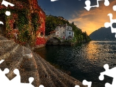 Como Lake, ZachĂłd sĹoĹca, Kaczka, GĂłry, Schody, 