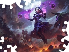 Kobieta, Czaszki, PostaÄ, Liliana Vess Nu Wa, Smite Battleground of the God
