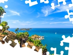 Morze AndamaĹskie, Drzewa, PrzylÄdek, Cape Phrom Thep, Tajlandia