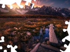 Fitz Roy, Patagonia, MokradĹa, GĂłry Andy, Argentyna, J
