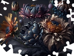 Kwiaty, Kompozycja, Grafika, Bukiet