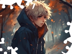 ChĹopiec, JesieĹ, Anime, Drzewa