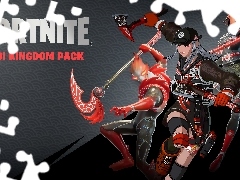 OgieĹ, Fortnite Koi Kingdom Pack, Toporki, PĹomieĹ, Gra, Kobiety, Plakat